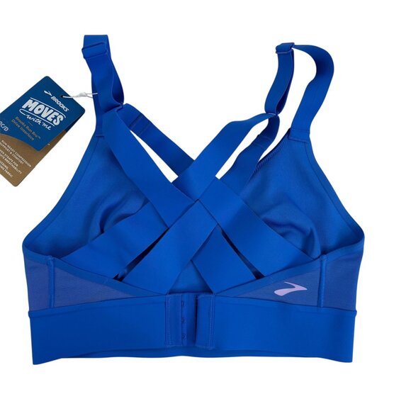 NWT Brooks Drive Interlace Sports Bra Blue | Size 30C/D - Picture 5 of 8